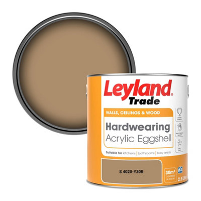 Leyland Trade Hardwearing Acrylic Eggshell Emulsion Paint (S 4020-Y30R) 2.5L from B&Q