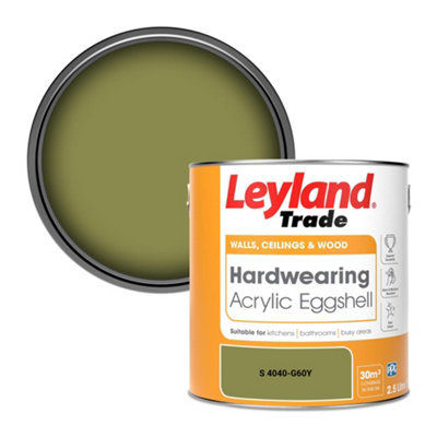 Leyland Trade Hardwearing Acrylic Eggshell Emulsion Paint (S 4040-G60Y) 2.5L from B&Q