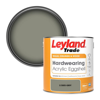 Leyland Trade Hardwearing Acrylic Eggshell Emulsion Paint (S 5005-G80Y) 2.5L from B&Q