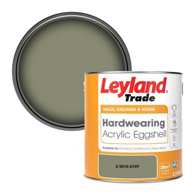 Leyland Trade Hardwearing Acrylic Eggshell Emulsion Paint (S 5010-G70Y) 2.5L from B&Q