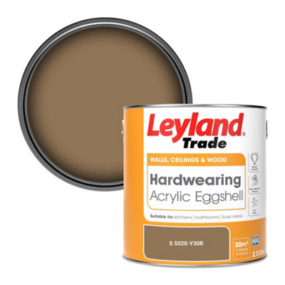 Leyland Trade Hardwearing Acrylic Eggshell Emulsion Paint (S 5020-Y30R) 2.5L from B&Q