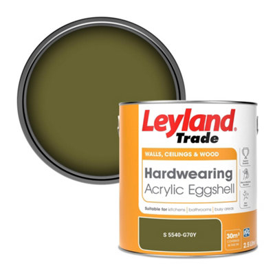 Leyland Trade Hardwearing Acrylic Eggshell Emulsion Paint (S 5540-G70Y) 2.5L from B&Q