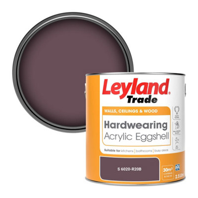 Leyland Trade Hardwearing Acrylic Eggshell Emulsion Paint (S 6020-R20B) 2.5L from B&Q