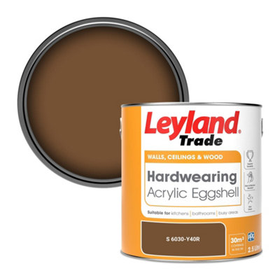 Leyland Trade Hardwearing Acrylic Eggshell Emulsion Paint (S 6030-Y40R) 2.5L from B&Q