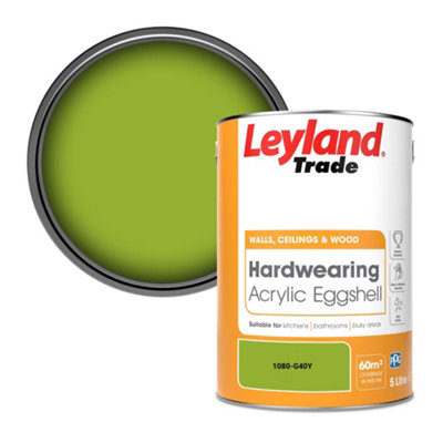 Leyland Trade Hardwearing Acrylic Eggshell Emulsion Paint (1080-G40Y) 5L from B&Q