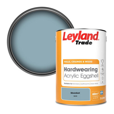 B&Q -  Hardwearing Acrylic Eggshell Emulsion Paint Moondust (18C35) 5L