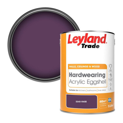 Leyland Trade Hardwearing Acrylic Eggshell Emulsion Paint (5040-R40B) 5L from B&Q