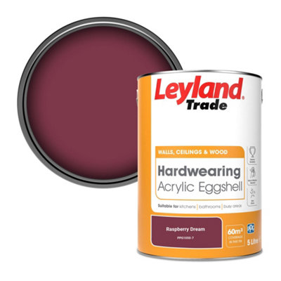 Leyland Trade Hardwearing Acrylic Eggshell Emulsion Paint Raspberry Dream (Ppg1050-7) 5L from B&Q