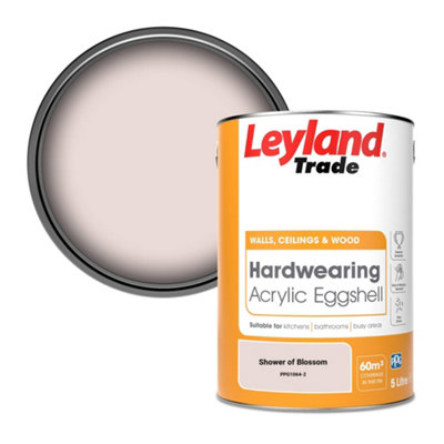 B&Q -  Hardwearing Acrylic Eggshell Emulsion Paint Shower Of Blossom (Ppg1064-2) 5L