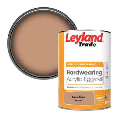 Leyland Trade Hardwearing Acrylic Eggshell Emulsion Paint Orange Maple (Ppg1069-4) 5L from B&Q