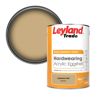 Leyland Trade Hardwearing Acrylic Eggshell Emulsion Paint Craftsman Gold (Ppg1092-4) 5L from B&Q