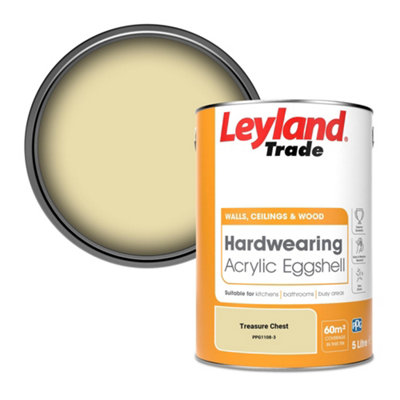 B&Q -  Hardwearing Acrylic Eggshell Emulsion Paint Treasure Chest (Ppg1108-3) 5L