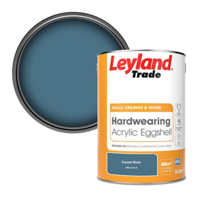 Leyland Trade Hardwearing Acrylic Eggshell Emulsion Paint Forest River (Ppg1156-5) 5L from B&Q