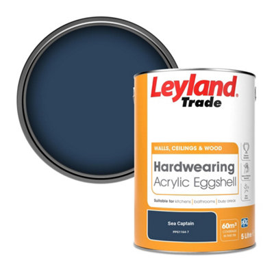 Leyland Trade Hardwearing Acrylic Eggshell Emulsion Paint Sea Captain (Ppg1164-7) 5L from B&Q