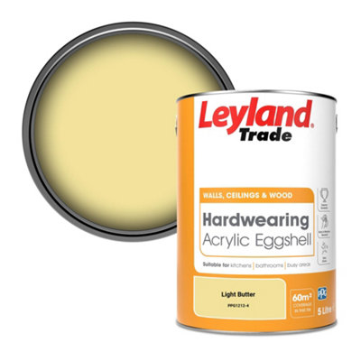Leyland Trade Hardwearing Acrylic Eggshell Emulsion Paint Light Butter (Ppg1212-4) 5L from B&Q