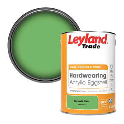 Leyland Trade Hardwearing Acrylic Eggshell Emulsion Paint Bermuda Grass (Ppg1225-6) 5L from B&Q