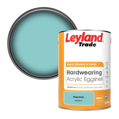 Leyland Trade Hardwearing Acrylic Eggshell Emulsion Paint Fling Green (Ppg1234-4) 5L from B&Q