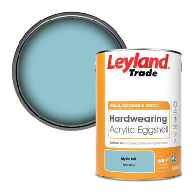 Leyland Trade Hardwearing Acrylic Eggshell Emulsion Paint Idyllic Isle (Ppg1235-4) 5L from B&Q