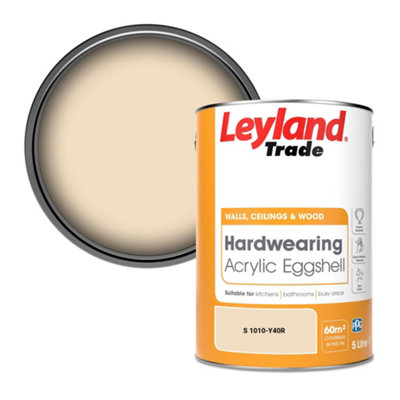 Leyland Trade Hardwearing Acrylic Eggshell Emulsion Paint (S 1010-Y40R) 5L from B&Q