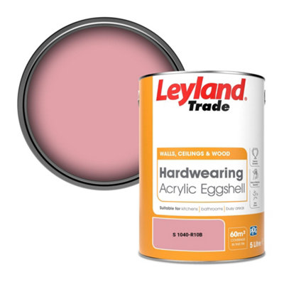 Leyland Trade Hardwearing Acrylic Eggshell Emulsion Paint (S 1040-R10B) 5L from B&Q