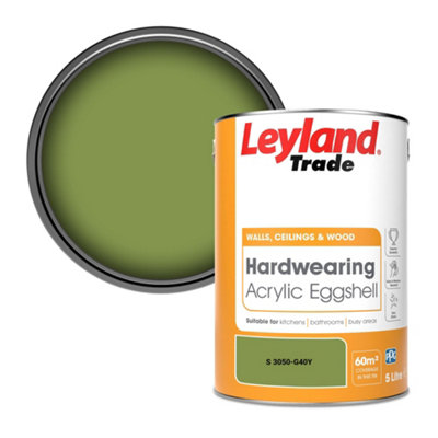 Leyland Trade Hardwearing Acrylic Eggshell Emulsion Paint (S 3050-G40Y) 5L from B&Q