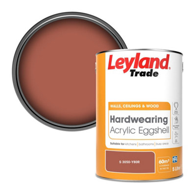 Leyland Trade Hardwearing Acrylic Eggshell Emulsion Paint (S 3050-Y80R) 5L from B&Q