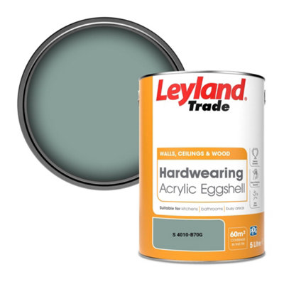 Leyland Trade Hardwearing Acrylic Eggshell Emulsion Paint (S 4010-B70G) 5L from B&Q