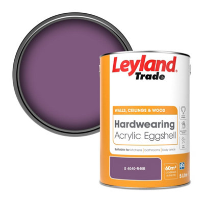 Leyland Trade Hardwearing Acrylic Eggshell Emulsion Paint (S 4040-R40B) 5L from B&Q