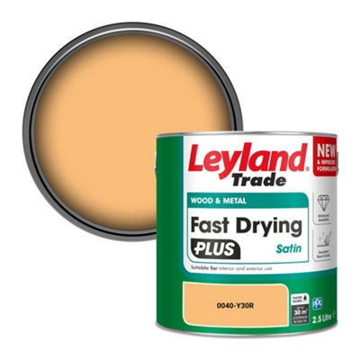 Leyland Trade Wood & Metal Fast Drying Plus Satin Paint (0040-Y30R) 2.5L from B&Q