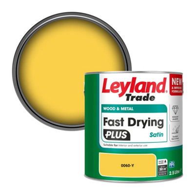 Leyland Trade Wood & Metal Fast Drying Plus Satin Paint (0060-Y) 2.5L from B&Q