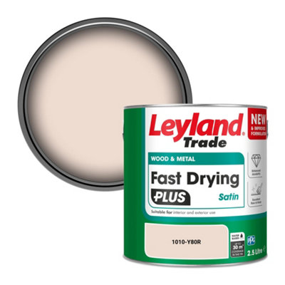 Leyland Trade Wood & Metal Fast Drying Plus Satin Paint (1010-Y80R) 2.5L from B&Q