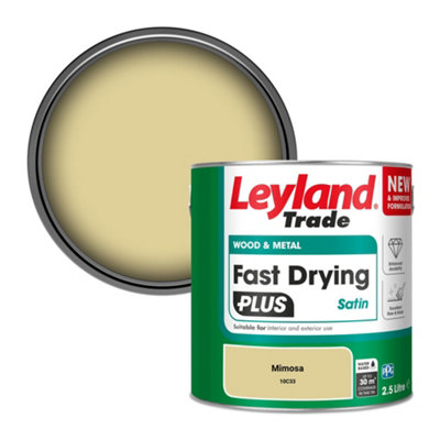 B&Q -  Wood & Metal Fast Drying Plus Satin Paint Mimosa (10C33) 2.5L
