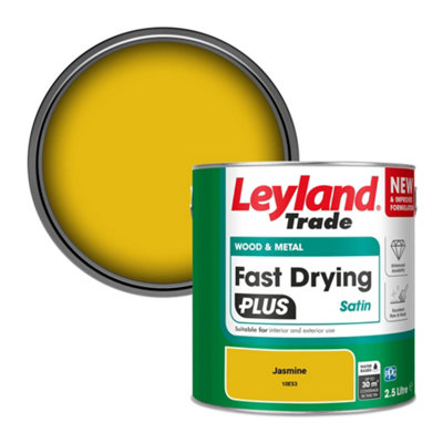 B&Q -  Wood & Metal Fast Drying Plus Satin Paint Jasmine (10E53) 2.5L