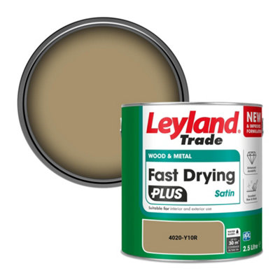 Leyland Trade Wood & Metal Fast Drying Plus Satin Paint (4020-Y10R) 2.5L from B&Q