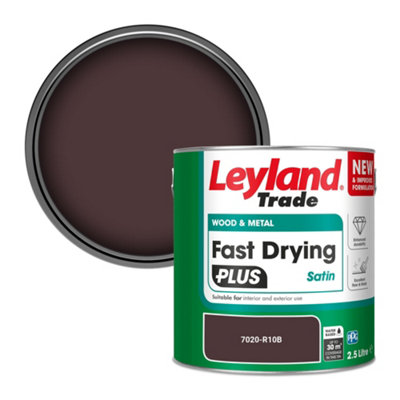 Leyland Trade Wood & Metal Fast Drying Plus Satin Paint (7020-R10B) 2.5L from B&Q