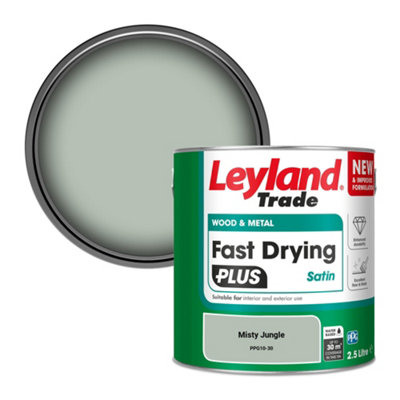 Leyland Trade Wood & Metal Fast Drying Plus Satin Paint Misty Jungle (Ppg10-30) 2.5L from B&Q