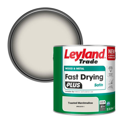Leyland Trade Wood & Metal Fast Drying Plus Satin Paint Toasted Marshmallow (Ppg1019-1) 2.5L from B&Q