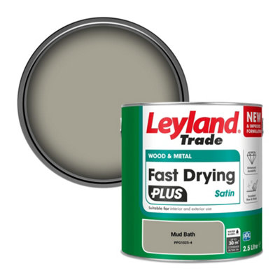 Leyland Trade Wood & Metal Fast Drying Plus Satin Paint Mud Bath (Ppg1025-4) 2.5L from B&Q