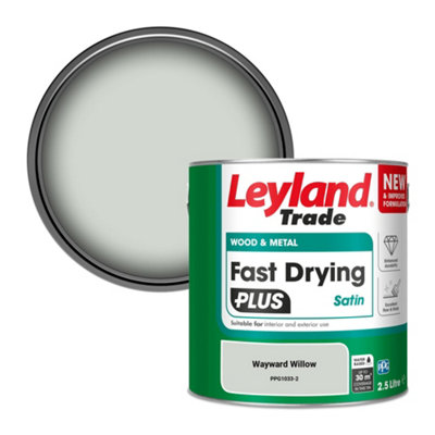 Leyland Trade Wood & Metal Fast Drying Plus Satin Paint Wayward Willow (Ppg1033-2) 2.5L from B&Q