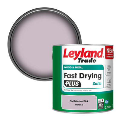 Leyland Trade Wood & Metal Fast Drying Plus Satin Paint Old Mission Pink (Ppg1046-3) 2.5L from B&Q