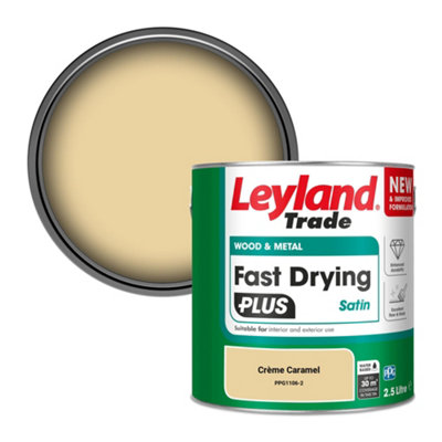 B&Q -  Wood & Metal Fast Drying Plus Satin Paint Crème Caramel (Ppg1106-2) 2.5L