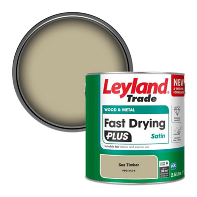 Leyland Trade Wood & Metal Fast Drying Plus Satin Paint Sea Timber (Ppg1112-4) 2.5L from B&Q