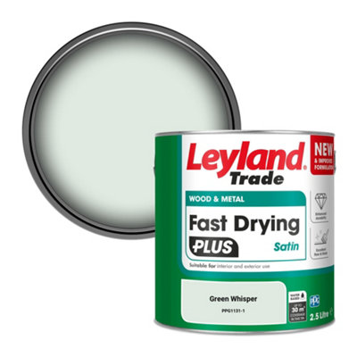 Leyland Trade Wood & Metal Fast Drying Plus Satin Paint Green Whisper (Ppg1131-1) 2.5L from B&Q