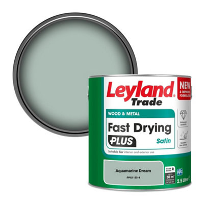 Leyland Trade Wood & Metal Fast Drying Plus Satin Paint Aquamarine Dream (Ppg1135-4) 2.5L from B&Q