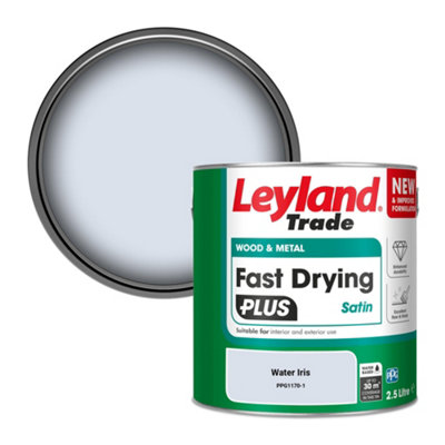 B&Q -  Wood & Metal Fast Drying Plus Satin Paint Water Iris (Ppg1170-1) 2.5L