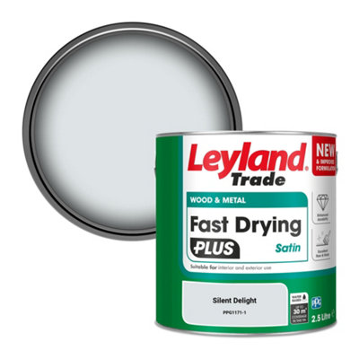 Leyland Trade Wood & Metal Fast Drying Plus Satin Paint Silent Delight (Ppg1171-1) 2.5L from B&Q