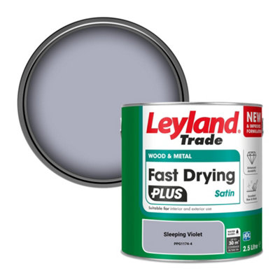 Leyland Trade Wood & Metal Fast Drying Plus Satin Paint Sleeping Violet (Ppg1174-4) 2.5L from B&Q