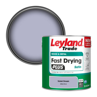 Leyland Trade Wood & Metal Fast Drying Plus Satin Paint Violet Dream (Ppg1175-4) 2.5L from B&Q