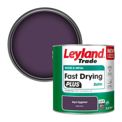 Leyland Trade Wood & Metal Fast Drying Plus Satin Paint Ripe Eggplant (Ppg1178-7) 2.5L from B&Q