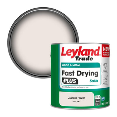 B&Q -  Wood & Metal Fast Drying Plus Satin Paint Jasmine Flower (Ppg1194-1) 2.5L